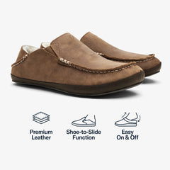 Moloā Slipper - Toffee / Dark Wood